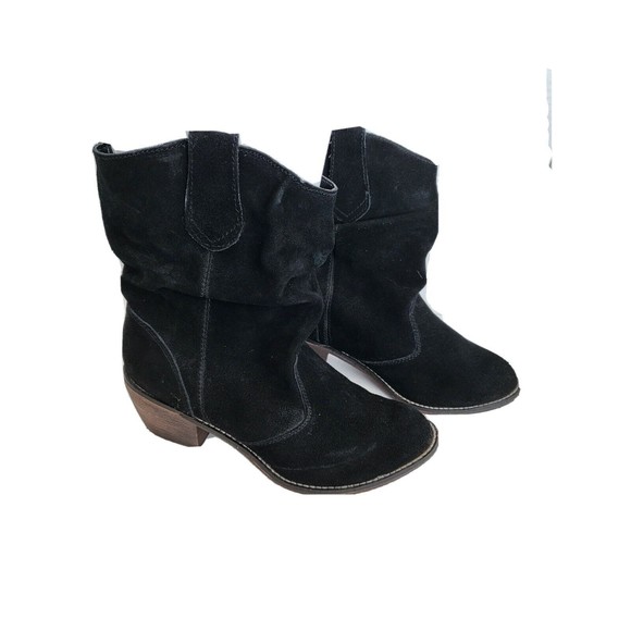 Steve Madden • black suede 2.5" Heel P-Turner Ankle Boots Women's Size 10 - Picture 2 of 8